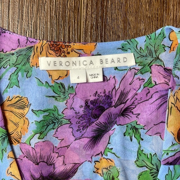 VERONICA BEARD SEAN FLORAL-PRINT DRESS 100% silk Dress 4 - Picture 10 of 13